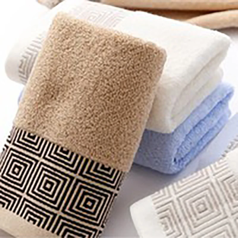 

3 Color Super Absorbent Soft Towel The Bath Pure Cotton Adult Children Tartan Towel Thicker Lattice Wash Towel Face Towel