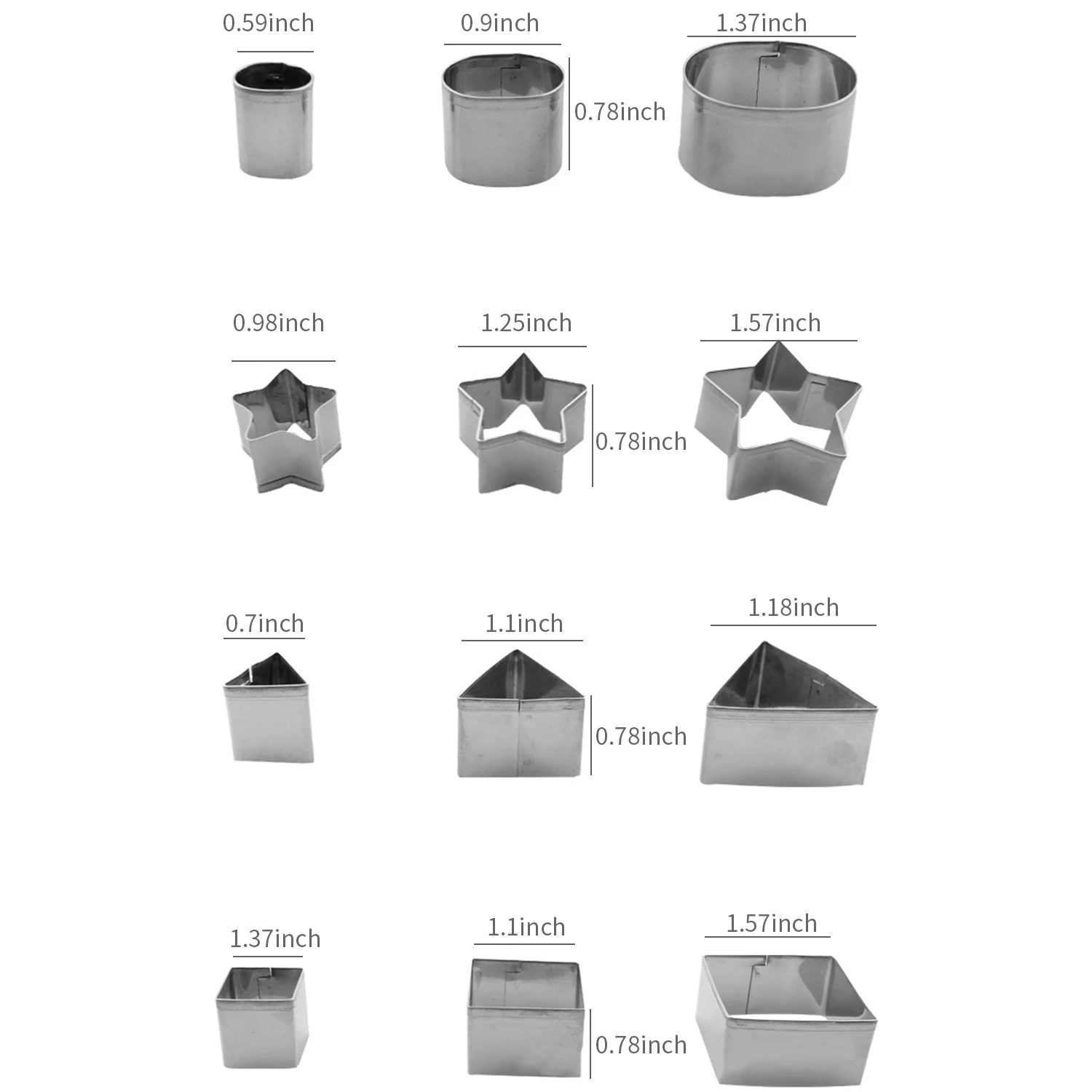 

24PCS Cookie Cutters Set with Stainless Steel Box Polygon Shape Biscuit Bread Fondant Cutters Mousse Cake Cutter Baking Mold