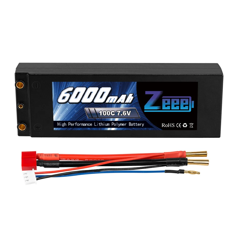 Zeee Lipo батарея 7,6 V 6000mAh 100C RC Lipo батарея с 4 мм Bullet Deans Вилка лодка зарядное устройство для RC автомобиль грузовик Truggy