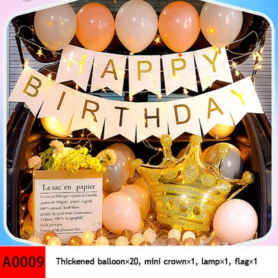 

Birthday Decorations Party Balloons Banner with Gold Sliver Rose Gold Number Balloon Festival Party DIY Decorations For Car boot