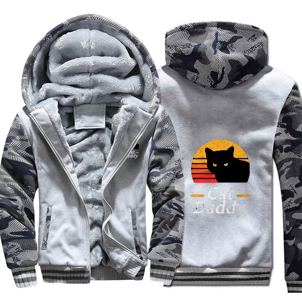 

Funny Cat Dady Autumn Winter Thick Hoodies Warm Sweatshirts 2020 Harajuku Streetwear Coats Men Pullovers Jacket Tops Tracksuit