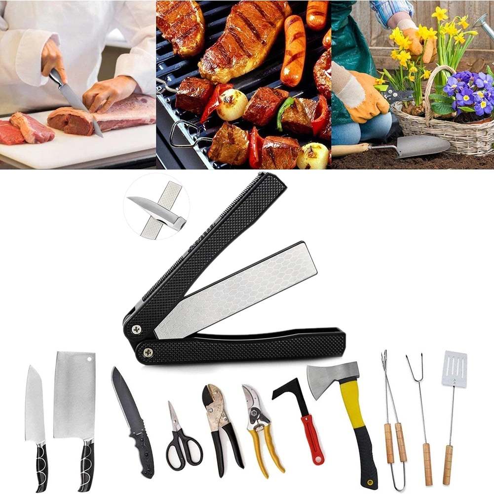 

Heall Pocket Sharpener Blades Scissors Grit Double Sided Small Fan-shaped Foldable Sharpening Tool