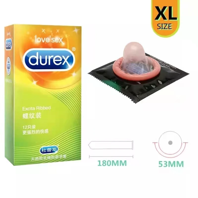 15 штук презервативов Durex Ribbed Condom для мужчин с точечной и длительной сексуальной активностью.