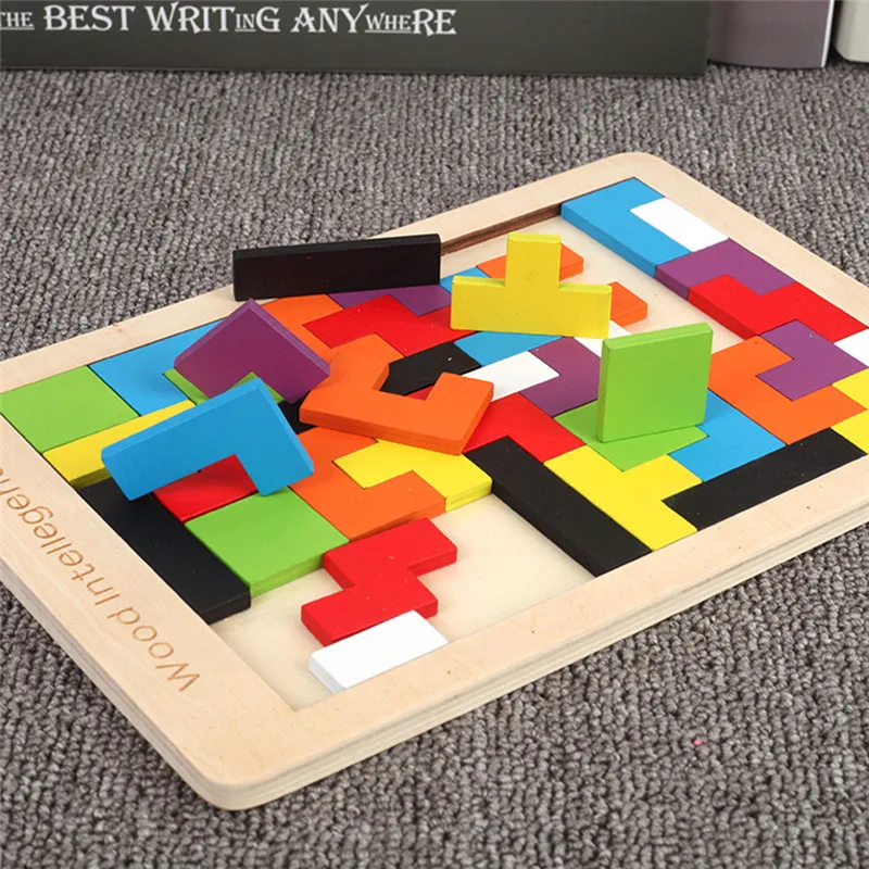 

Colorful Wooden Tangram Brain Teaser Puzzle Toys Game Children Pre-school Magination Intellectual Educational Toy for Kids