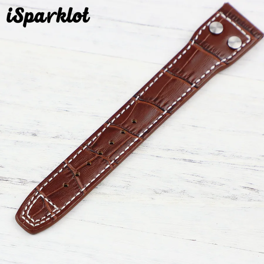 22mm Rivet Watch Bands for IWC Pilot Mark Chronograph Straps Black Brown Bracelets Belt Men pilot Military Wristband | Наручные часы