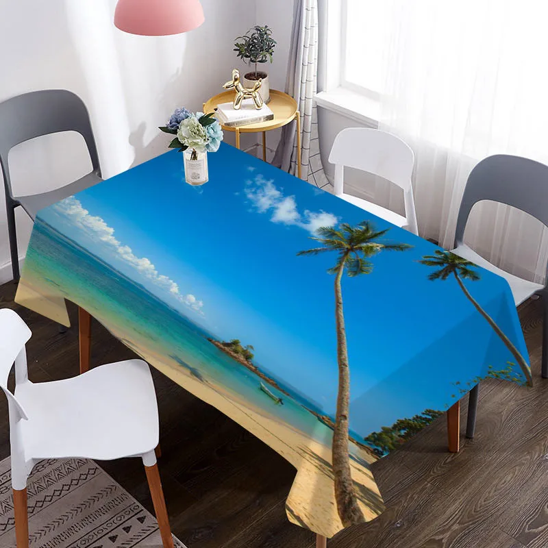 Скатерть на заказ водонепроницаемая ткань из ткани Оксфорд с 3d-рисунком морского