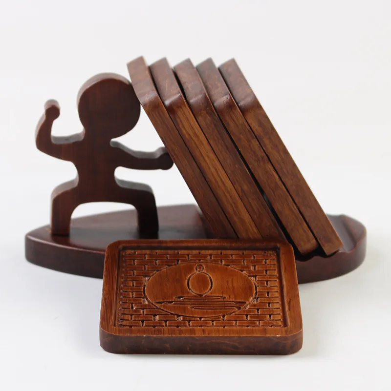 

Бамбуковая подставка под стакан из тяжелого бамбука держатель чашки чайный набор кунг-фу древесной щепы, аксессуары для чайной церемонии ч...