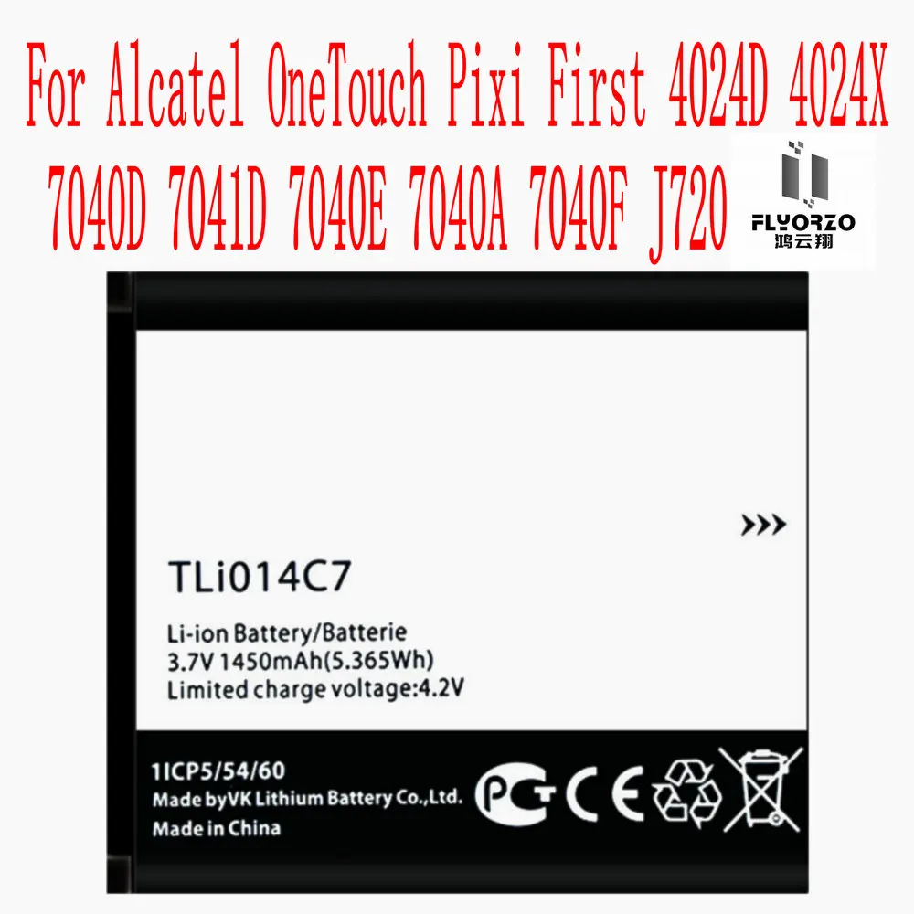 Высокое качество 1450mAh TLi014C7 батарея для Alcatel OneTouch Pixi First 4024D 4024X 7040D 7041D 7040E 7040A 7040F J720 сотовый телефон