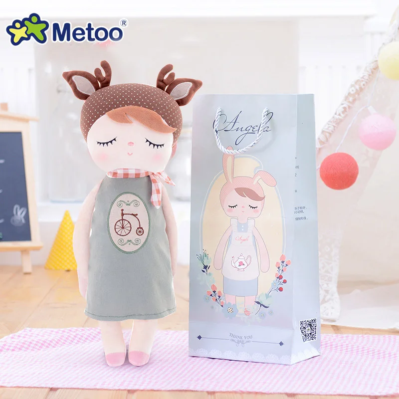 1382-2-3box В коробке Metoo Кукла Kawaii плюшевая Мягкая Плюшевая Игрушка Животные детские игрушки для девочек и мальчиков на день рождения Рождество Кролик Анжела - Цвет: 1382-2-3box
