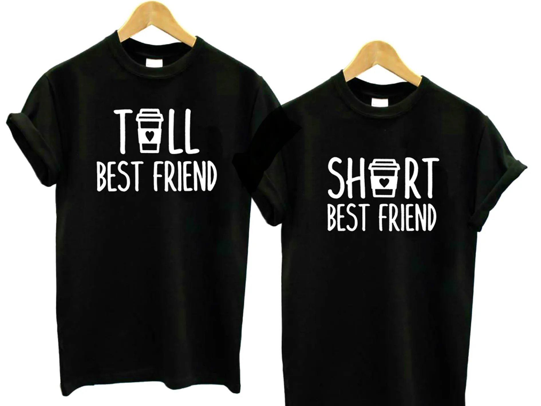 

Tall and short best friend gift Women tshirt Cotton Casual Funny t shirt For Lady Yong Girl Top Tee Hipster Drop Ship P103