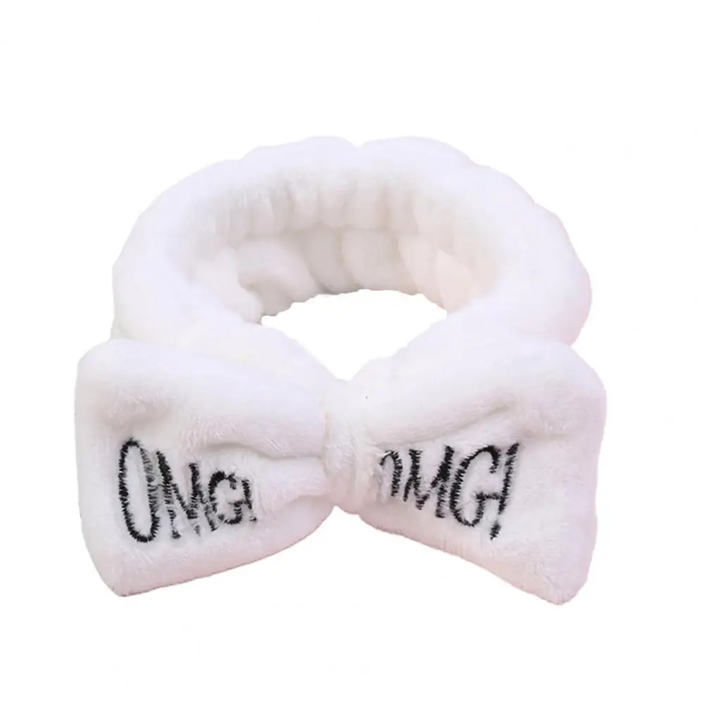 

Headband Soft High Elastic Plush Adorable Bow Headband for Home