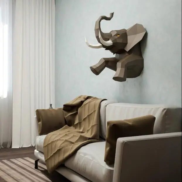

3D Paper Model Handmade Elephant DIY Wall Papercraft Home Decor Wall Decoration Puzzles Educational DIY Kids Toys Gift