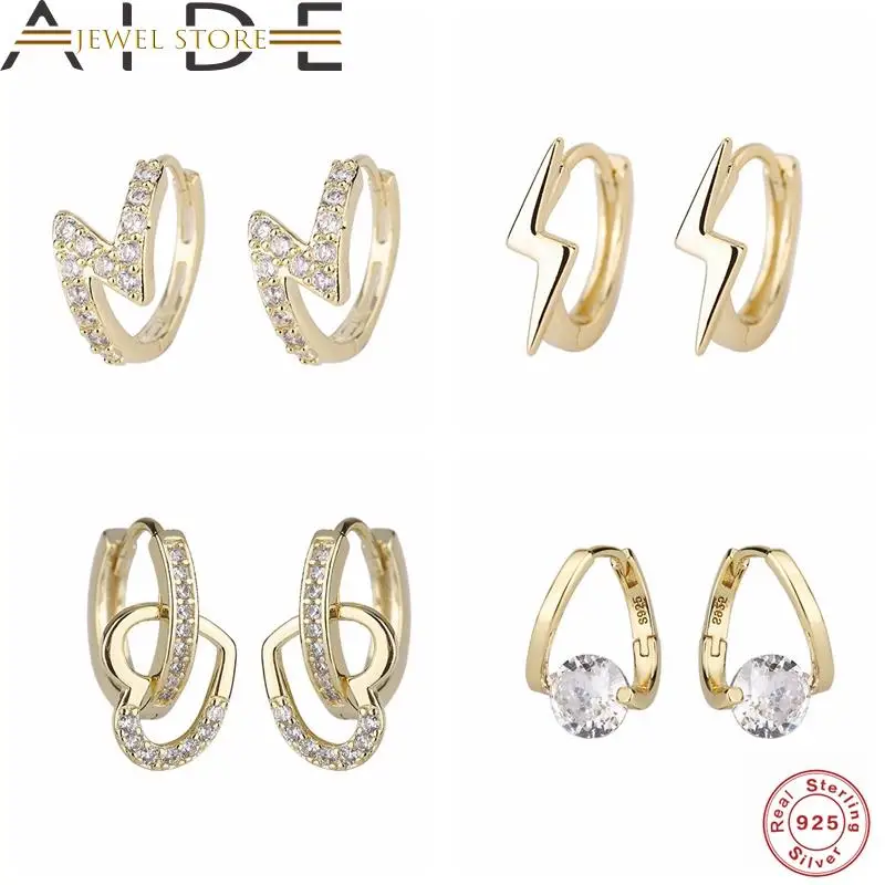 

Женские круглые серьги-кольца из серебра 925 пробы с цирконом