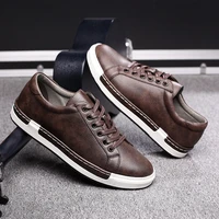 fashion sneakers men shoes soft leather mens casual shoes flat male footwear classic black white shoes yellow grey