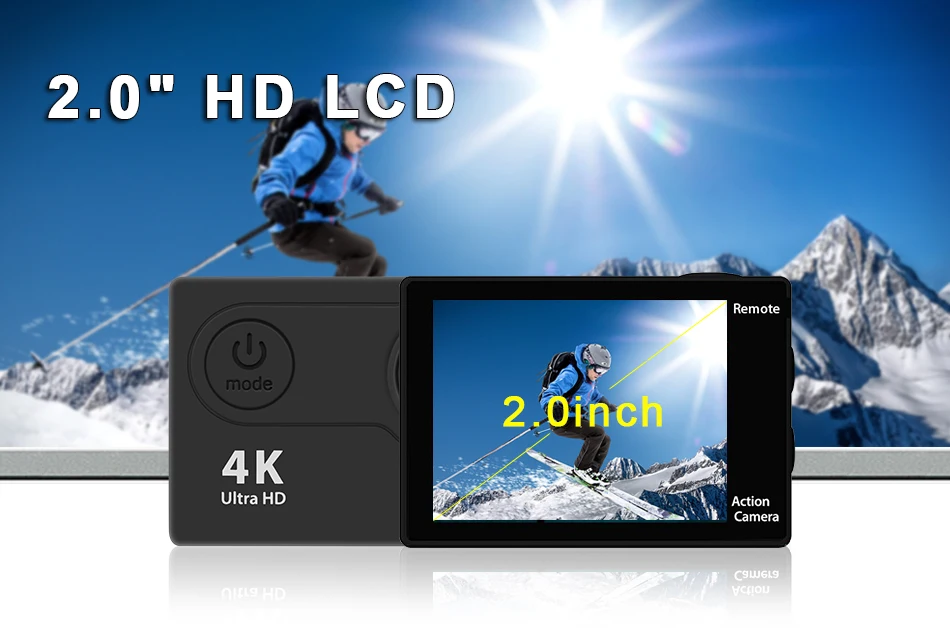 Оригинальная Экшн-камера eken H9R H9 Ultra HD 4K WiFi с 2,4G пультом дистанционного управления 2," экраном 30 м водонепроницаемая Спортивная мини-камера