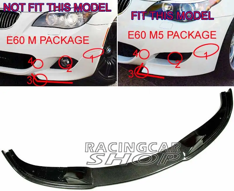 Передний спойлер из настоящего углеродного волокна для BMW 5 SERIES E60 M5 передний