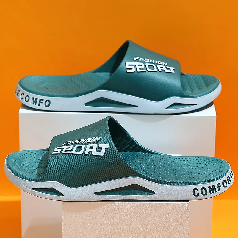

Mens Slippers EVA Comfortable Non-slip Unisex Fashion Alphabet Slipper Soft Home Summer Shoes Indoor House Platform Slippers Man