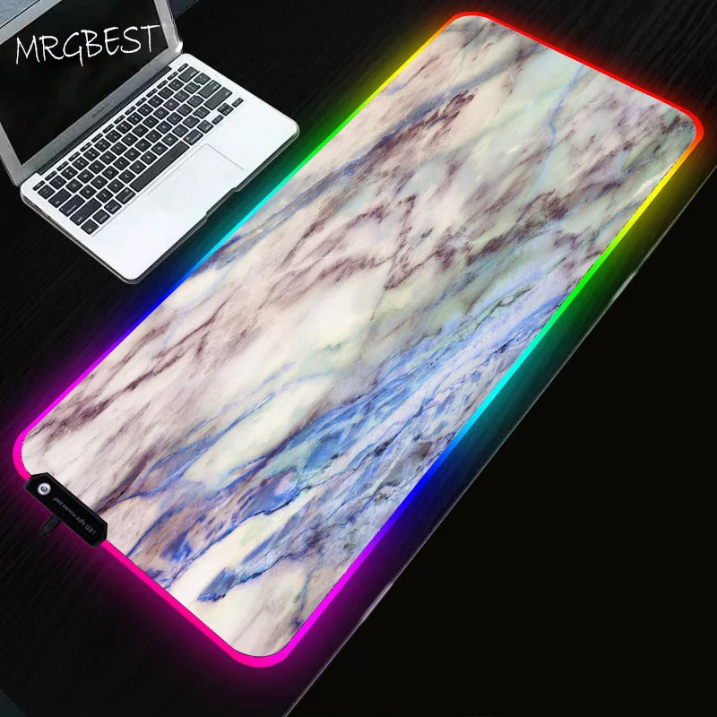 Коврик для мыши MRGBEST с фиолетовым мраморным рисунком большой игровой коврик 900x40