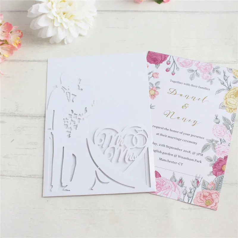 Приглашение из золотой фольги на свадьбу день рождения свадебная открытка с