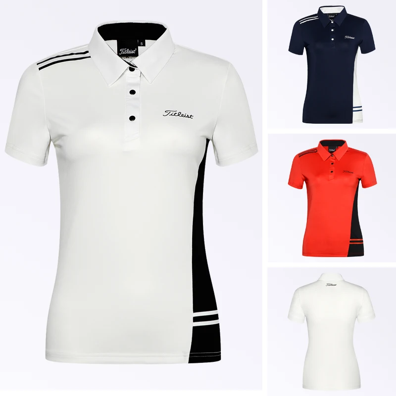 

2021 Golf Wear Ladies Short-Sleeved Shirt Summer Moisture Wicking Slim Fit Comfortable and Breathable Golf Clothing