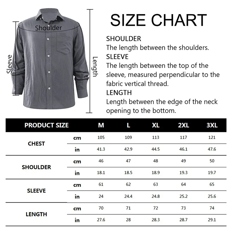 

Puimentiua New Men's Casual Blouse Cotton Linen Shirt Loose Tops Sleeve Tee Shirt Spring Autumn Casual Handsome Men's Shirts