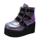 Женские ботинки 2021, новые модные весенние ботильоны на платформе, фиолетовые увеличивающие рост женские черные ботинки, размер 43 Botas De Mujer