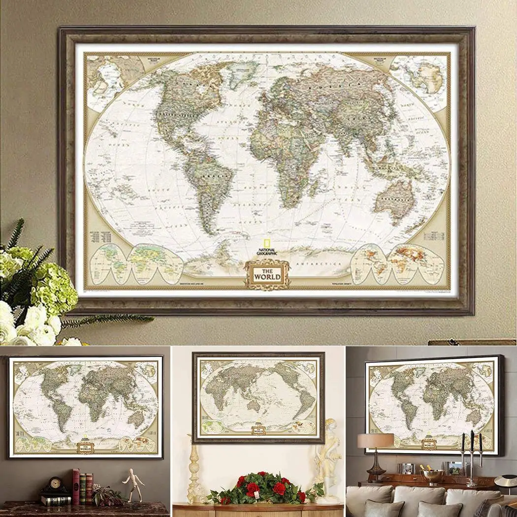 Карта мира бумага для поделок в стиле ретро экран помещений кафе декоративный