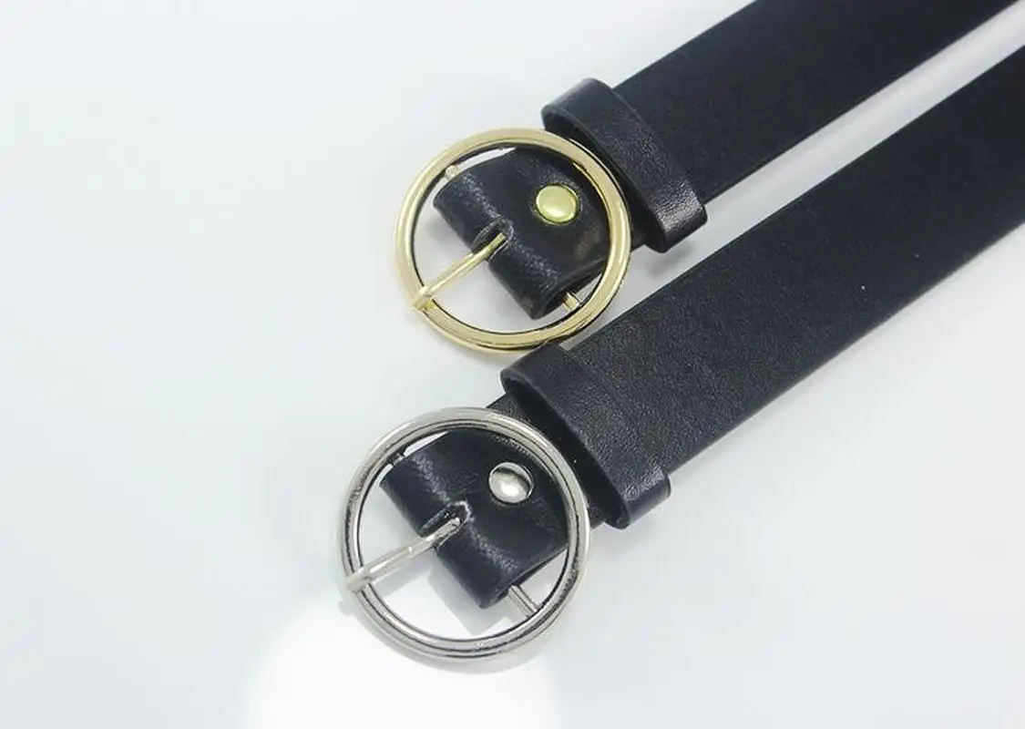 Модный женский винтажный кожаный ремень с металлической пряжкой в стиле