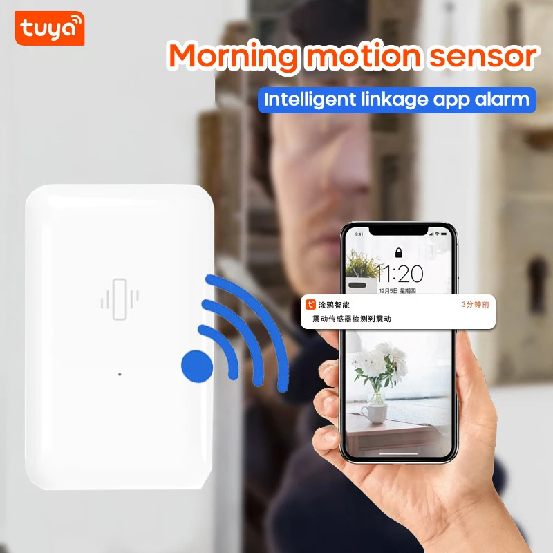 

Умный датчик вибрации Tuya Zigbee, датчик обнаружения движения и удара, для умного дома Xiaomi Mijia
