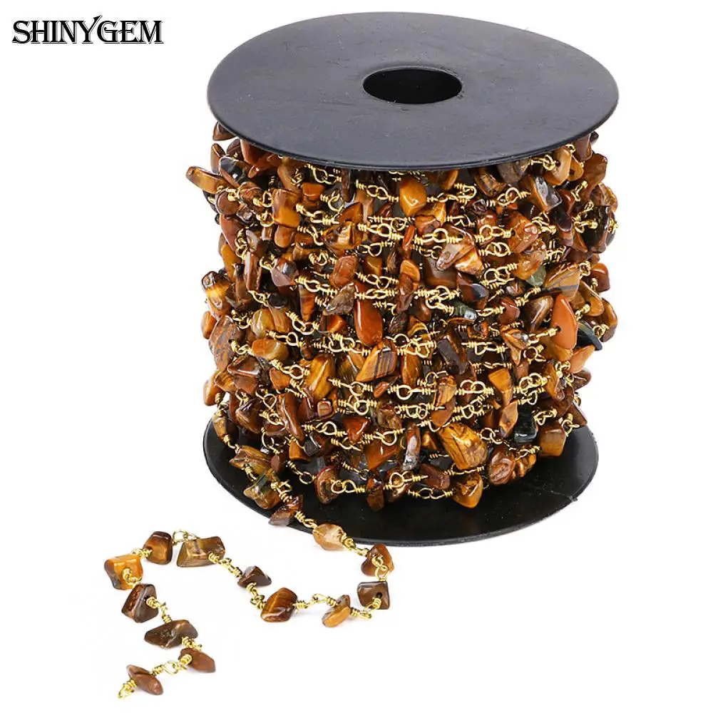 Цепочка Из Бисера ShinyGem 5 м/лот с натуральным турмалином стразами и камнями