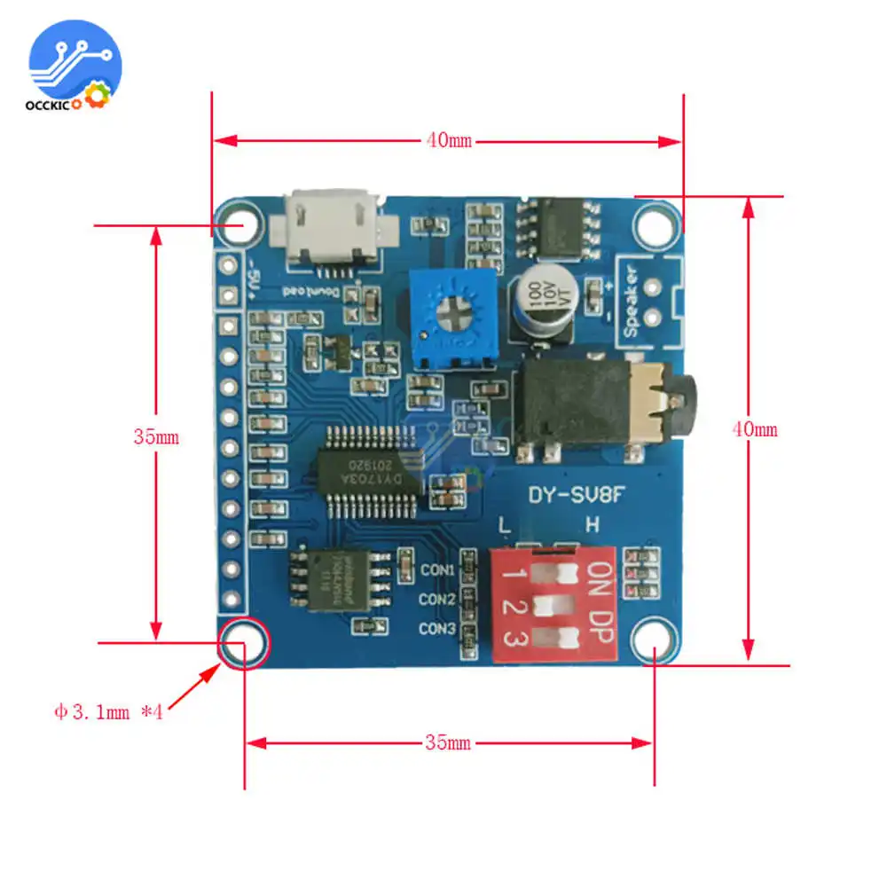 Модуль усилителя воспроизведения голоса 5 Вт MP3 музыкальный плеер DIY Kit SD/TF карта 8