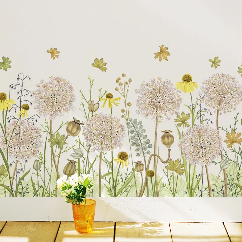 

Dandelion Wall Stickers Flowers Living Room Sofa TV Background Bedroom Wall Decoration Aesthetic Self-adhesive Decals Wallpaper