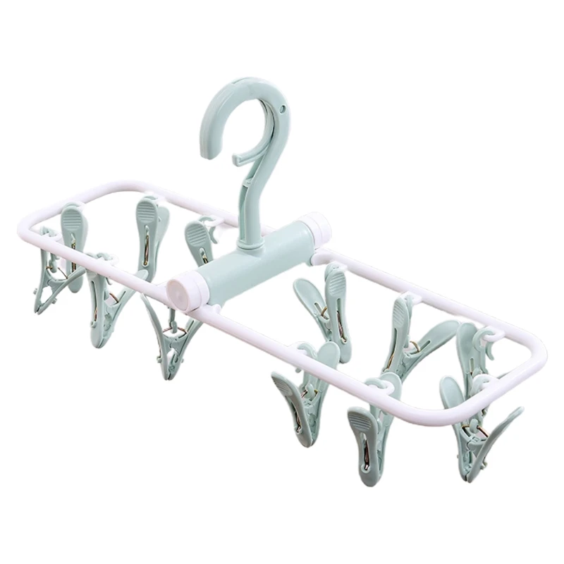 

Multifunction 12 Clip Windproof Foldable Clothes Hanger Dryer Multi-functional