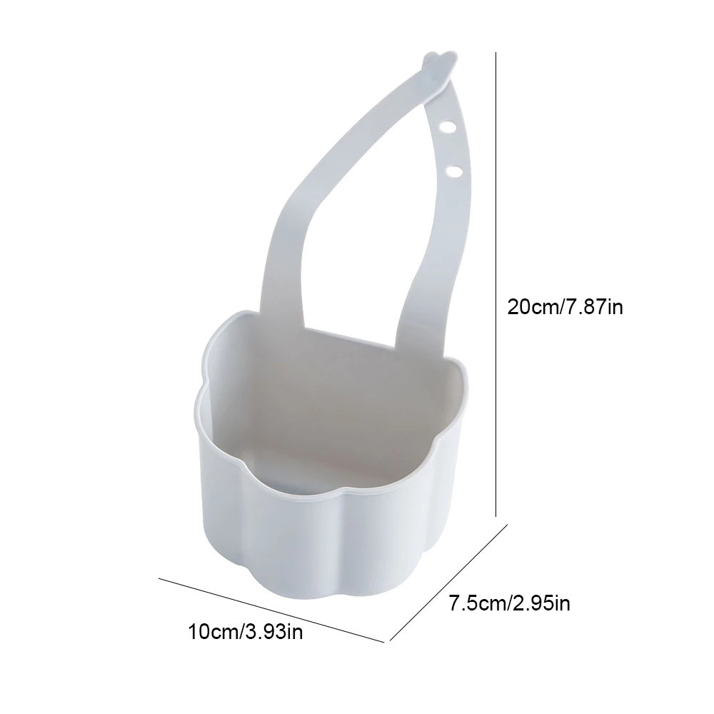 

Punch-Free Kitchen Sink Drain Basket Faucet Hanger Small Convenient Faucet Storage Basket Draining Rack Sponge And Other Items