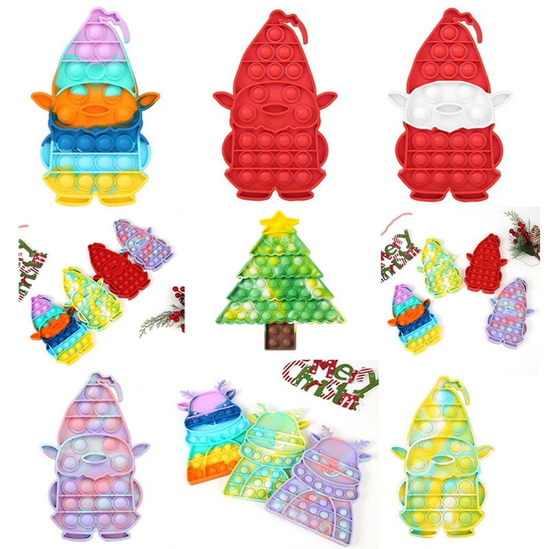 

Christmas tree New Push Bubble Fidget Antistress Toys Adult Kids Fidget Sensory Toy Autism Special Needs Stress Reliever 2021