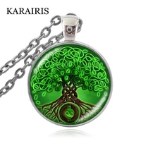 karairis trendy circle celtic tree of life pendant necklaces choker statement necklace for women man dress accessories