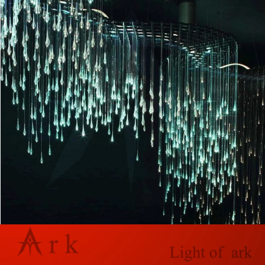 Креативный Золотой каплевидный кристалл светодиодный подвесной светильник