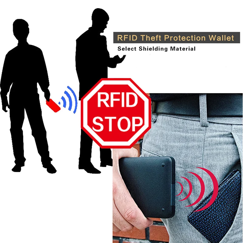 Короткий Мужской кошелек Rfid из искусственной кожи с защитой от кражи отделением