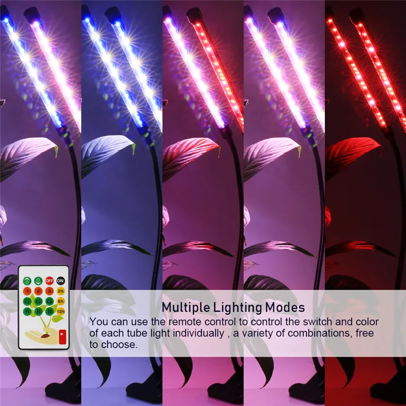 LVJING Светодиодная лампа для выращивания растений 24 Вт полный спектр LED фитолампа