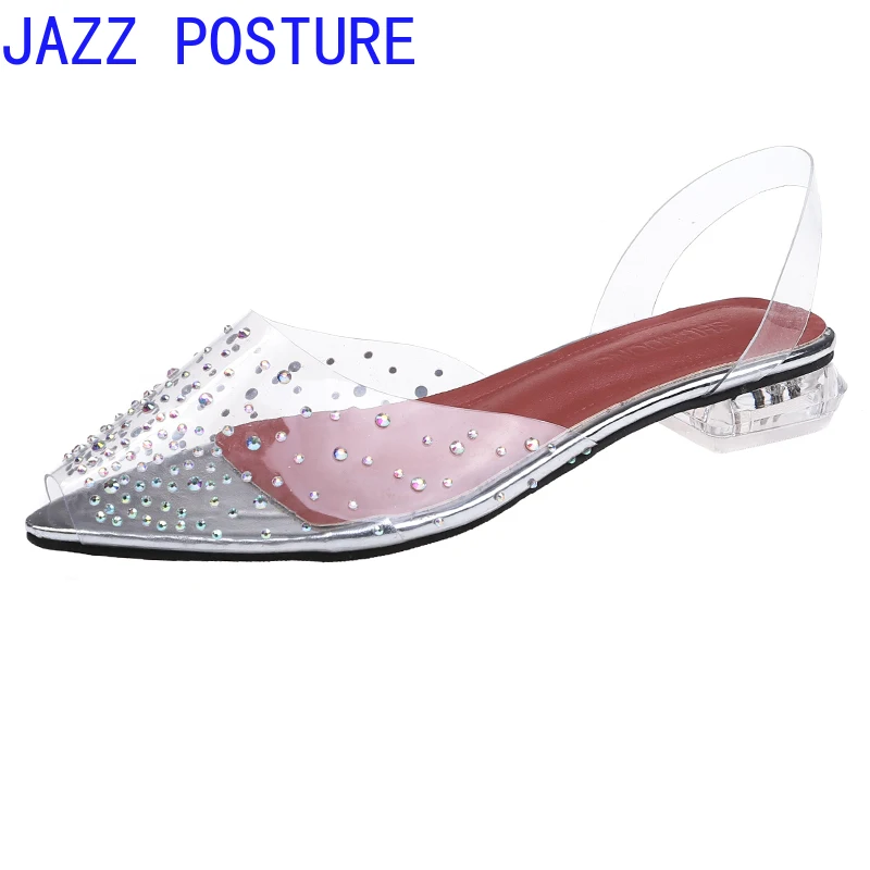 2021 Женская Свадебная вечерняя обувь сандалии прозрачная со стразами женская на