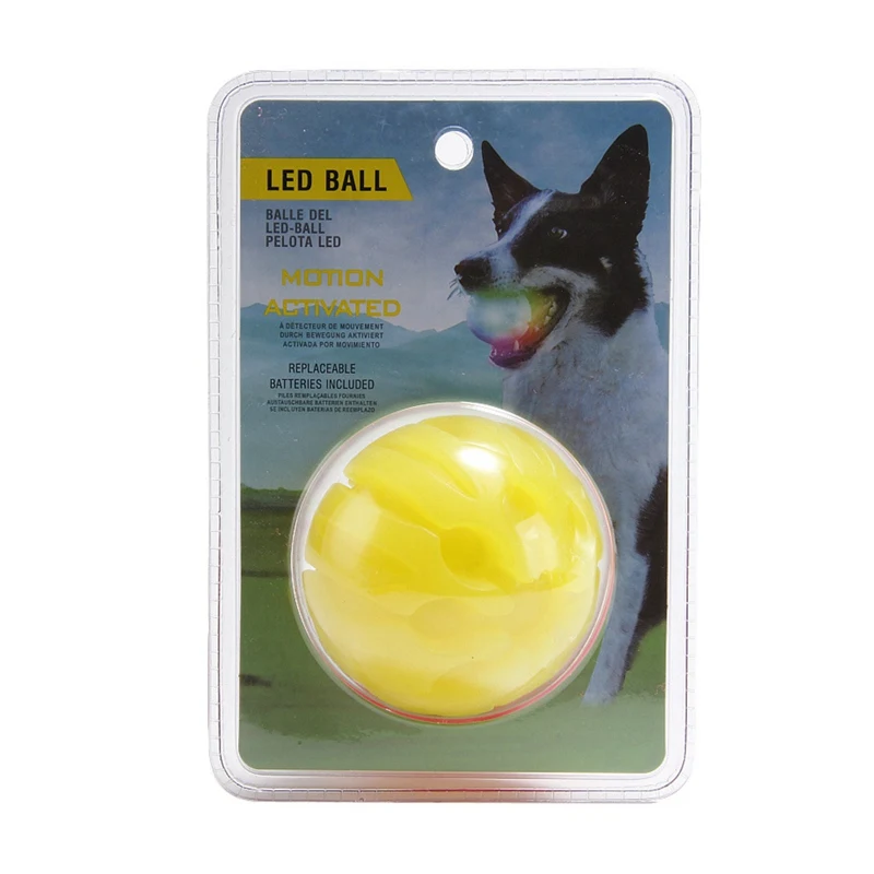 

Dog Toys Ball Light Squeaky Pet Dog Puppy Luminous Chew Elastic Ball Bite Resistant Powered with Battery