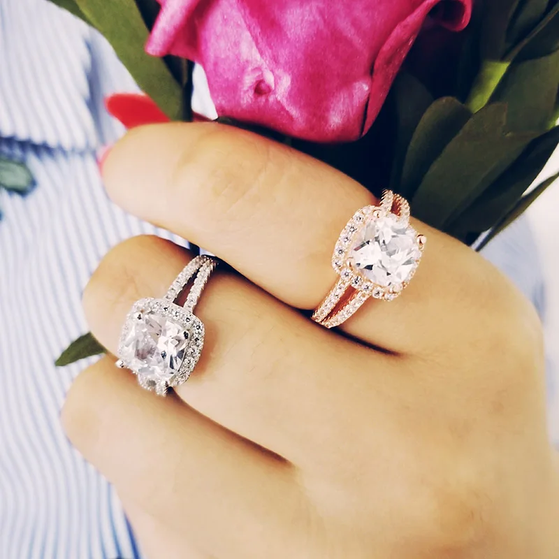 Серебряный цвета розового золота Цвет 925 стерлингового серебра с нашивкой в виде