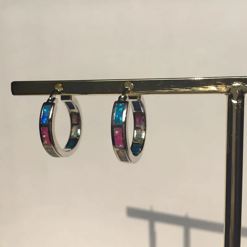 

Trend C-shaped Hoop earrings Colored Bright Stone Earrings Women's jewelry Earring Jewelry for Women 2021
