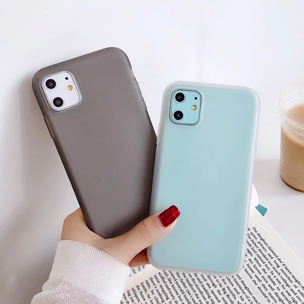 For iPhone XS Max XR X 8 7 6 6S Plus 11 Pro Phone Case Clear Solid Soft TPU Silicone Back Cover |