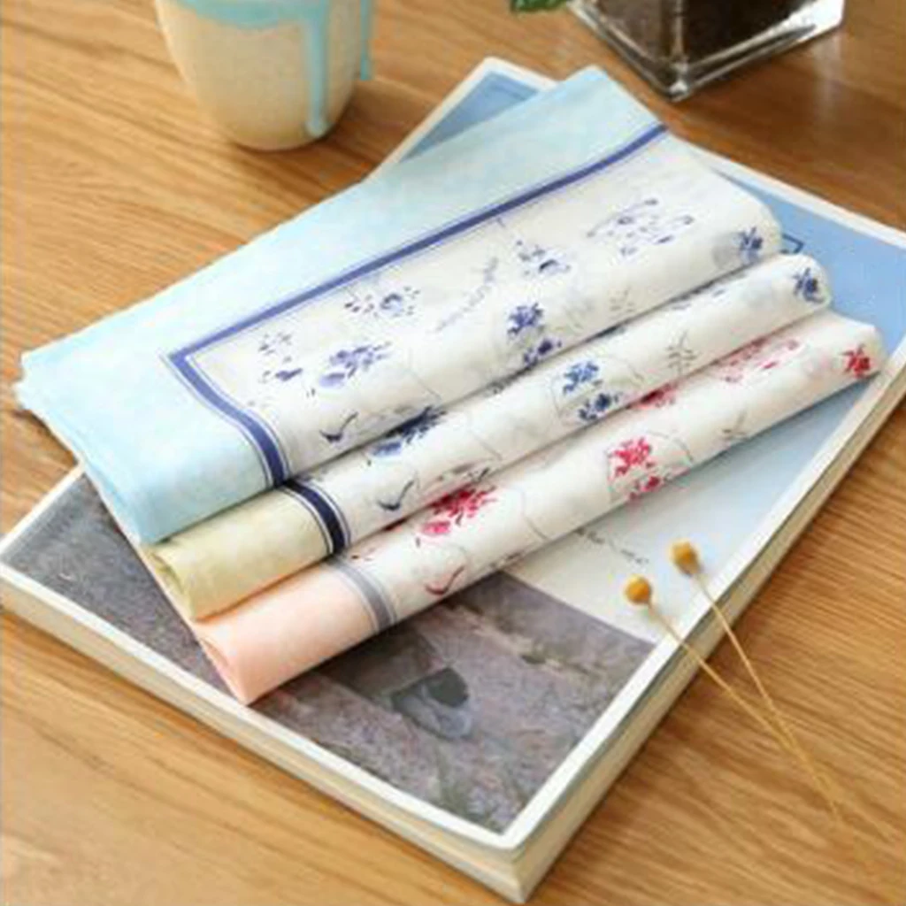 

2x Ladies Floral Hankies Date Party Wedding Handkerchiefs 100% Cotton Hanky