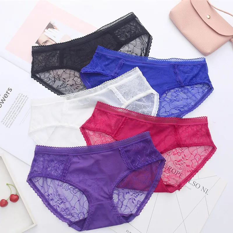 

2Pcs Sexy Lace Panties Women Fashion Cozy Lingerie Tempting Briefs High Quality Women Underpant Intimates Underwear Panties