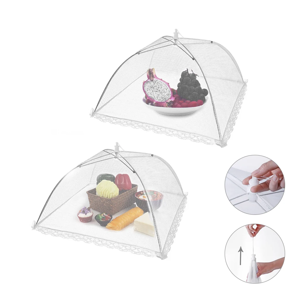 

1PC Food Cover Meal Gadgets Newest Anti Style Umbrella Picnic Cooking Tools Fly Mosquito Mesh Reusable BBQ Lace Table Kitchen