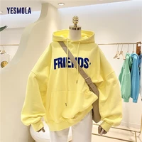 yesmola woman hoodie friends letter alphabet sweatshirt women pullover damska female korean clothes youth sudadera
