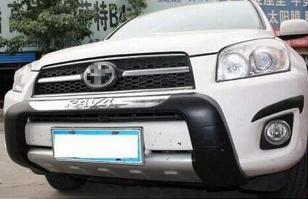 2009,2010, 2011 для Toyota RAV4 хромированный Передний+ задний высококачественный алюминиевый сплав пластиковый бампер до и после украшения