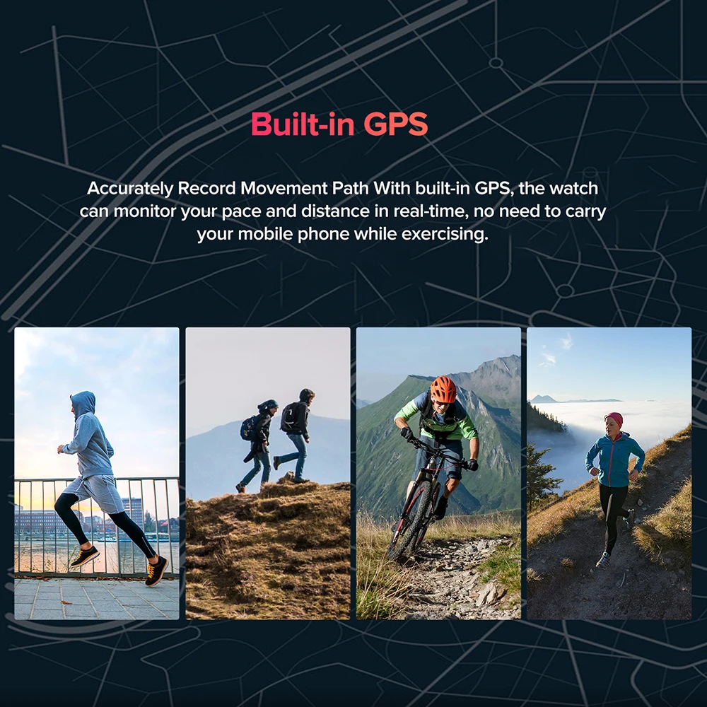 Смарт-часы Ulefone с GPS водонепроницаемые часы 5ATM пульсометром и мониторингом сна
